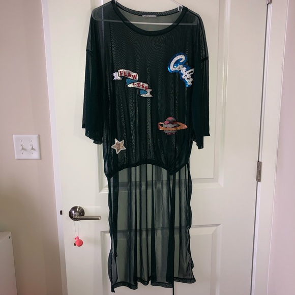 Zara Dresses & Skirts - Zara Appliqué Sheer Dress Zara Dresses & Skirts - Zara Appliqué Sheer Dress
